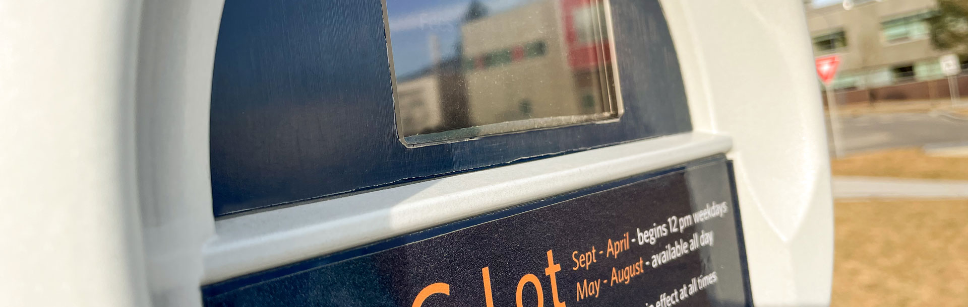 Close up of a parking pay station